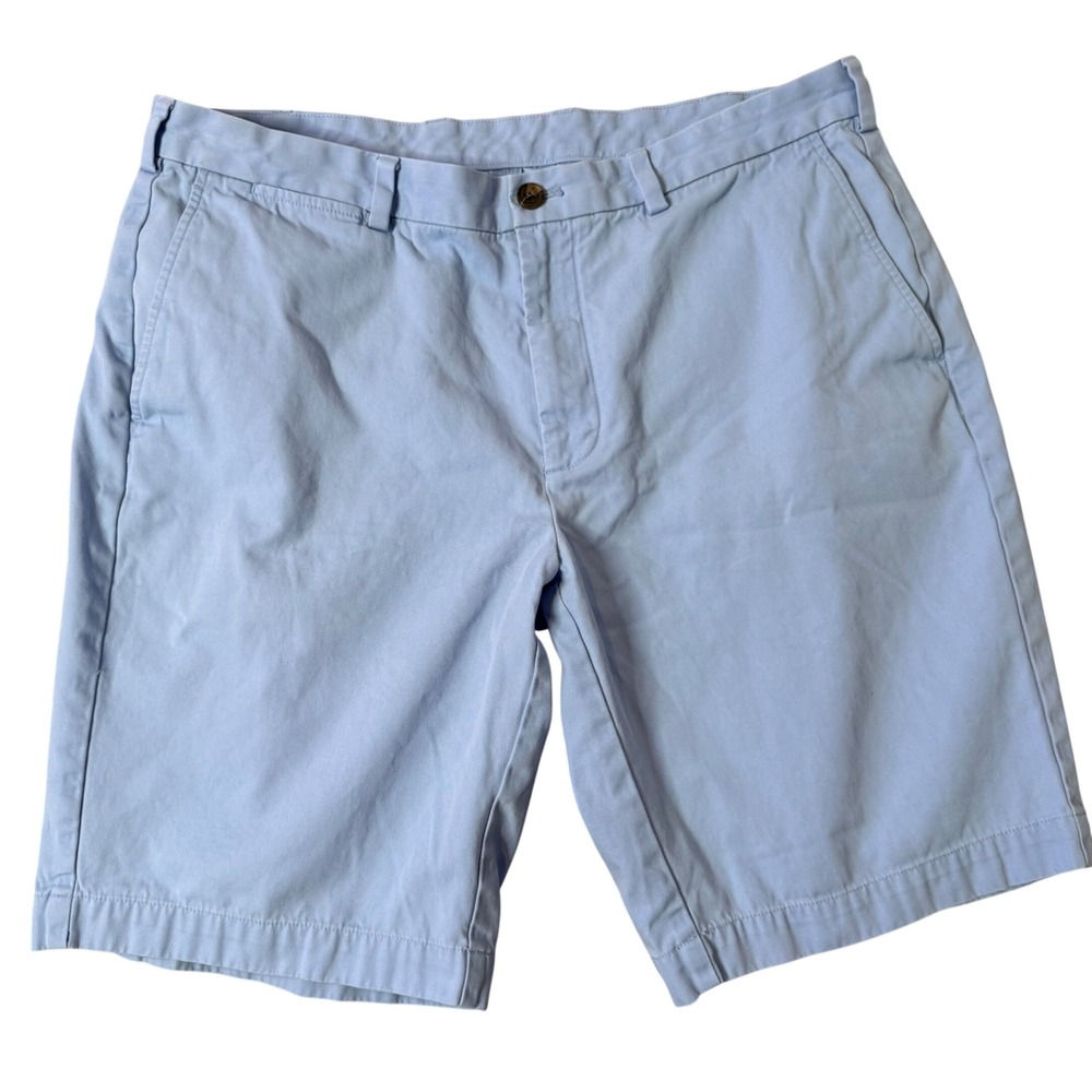 Brooks Brothers Mens Light Blue Cotton Chino Shorts Size 38 Preppy Casual